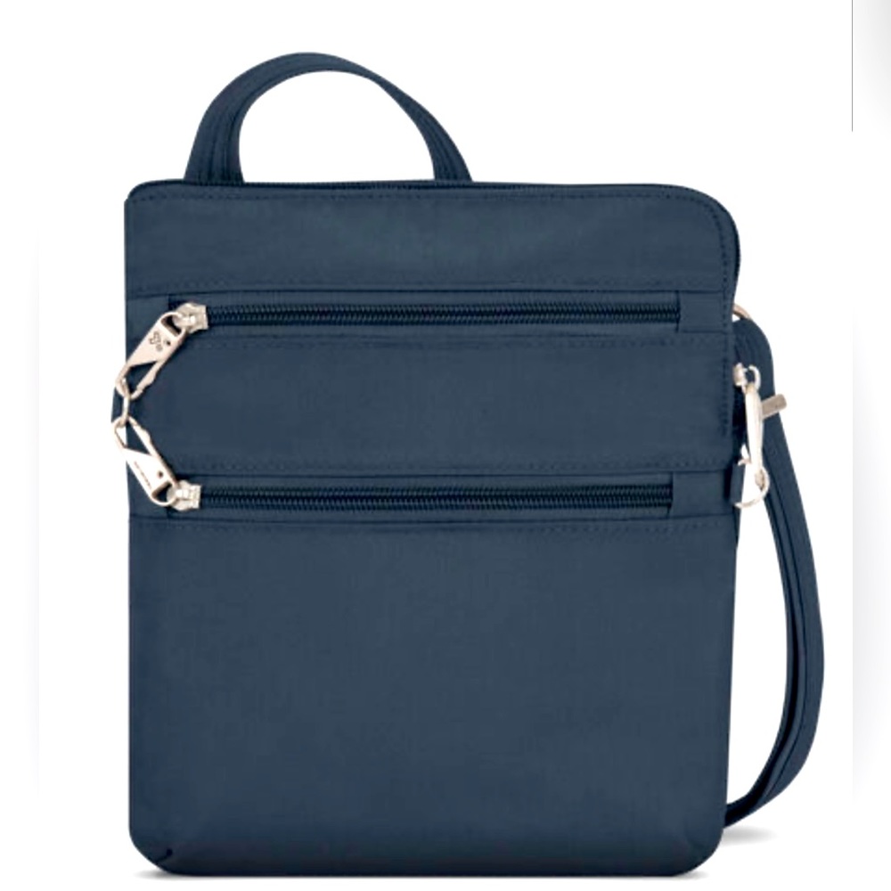 Travelon Anti-Theft Classic Slim Double Zipper Crossbody Bag - Midnight Color